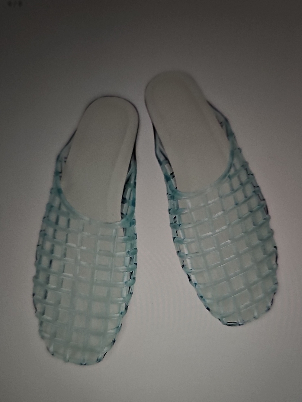 NWT Light Blue Jelly Woven Slip-On Women's Mules